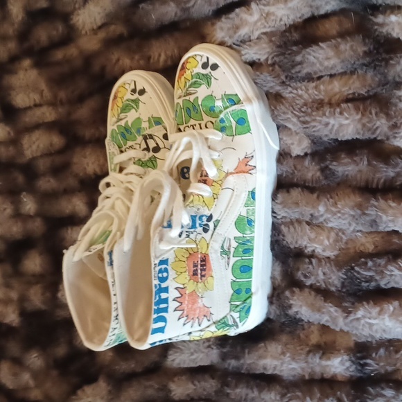 Vans sk8 hi top eco theory positivity. Womens size 9, mens size 7.5. Worn once. - Picture 3 of 4